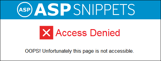 Access Denied. OOPS! Unfortunately this page is not accessible. 