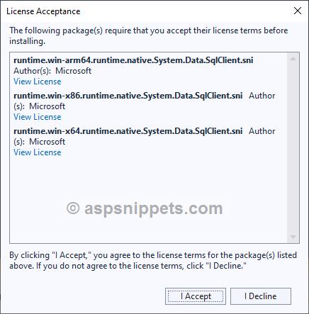 Install Nuget Package in Class Library project using Visual Studio