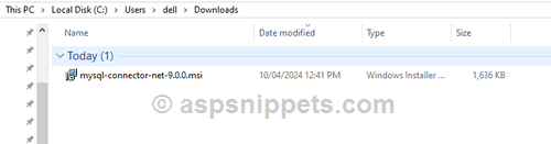 Download, install and reference MySQL Connector in ASP.Net Core