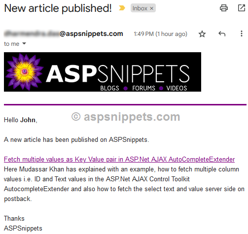 Create and send HTML Formatted Emails in ASP.Net using C# and VB.Net