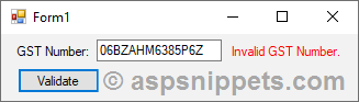 GST (Goods and Services Tax) Number validation in C# and VB.Net