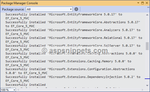 Install Microsoft.EntityFrameworkCore.SqlServer 5 Nuget Package