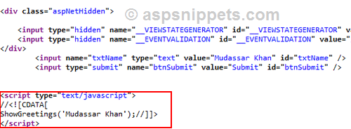 Call JavaScript function from Code Behind on Button Click in ASP.Net using C# and VB.Net
