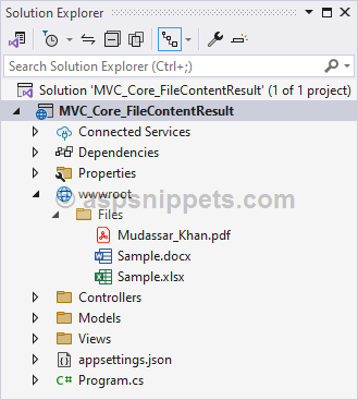 FileContentResult .Net Core Example: Using FileContentResult in ASP.Net Core MVC