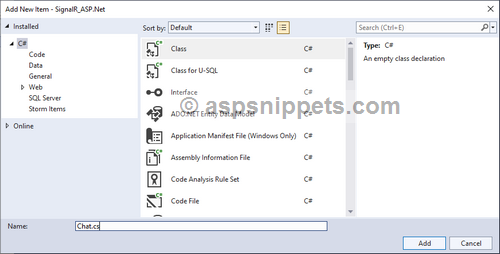 Step by Step SignalR application in ASP.Net