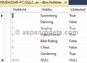 ASP.Net Core: Update Database Table using ListBox