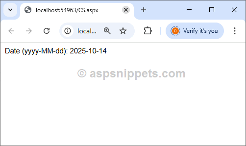 Display Date in yyyy-MM-dd format in ASP.Net