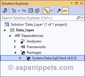 Install Nuget Package in Class Library project using Visual Studio