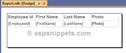 Display Binary Image from database in RDLC Report in ASP.Net Core
