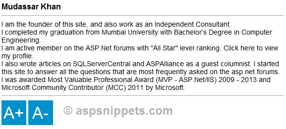 Zoom in and Zoom out Text (Change Text size) using JavaScript and jQuery