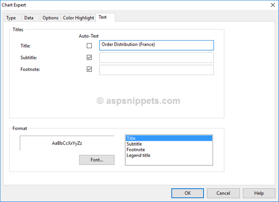 Display Line Chart in Crystal Report in ASP.Net using C# and VB.Net