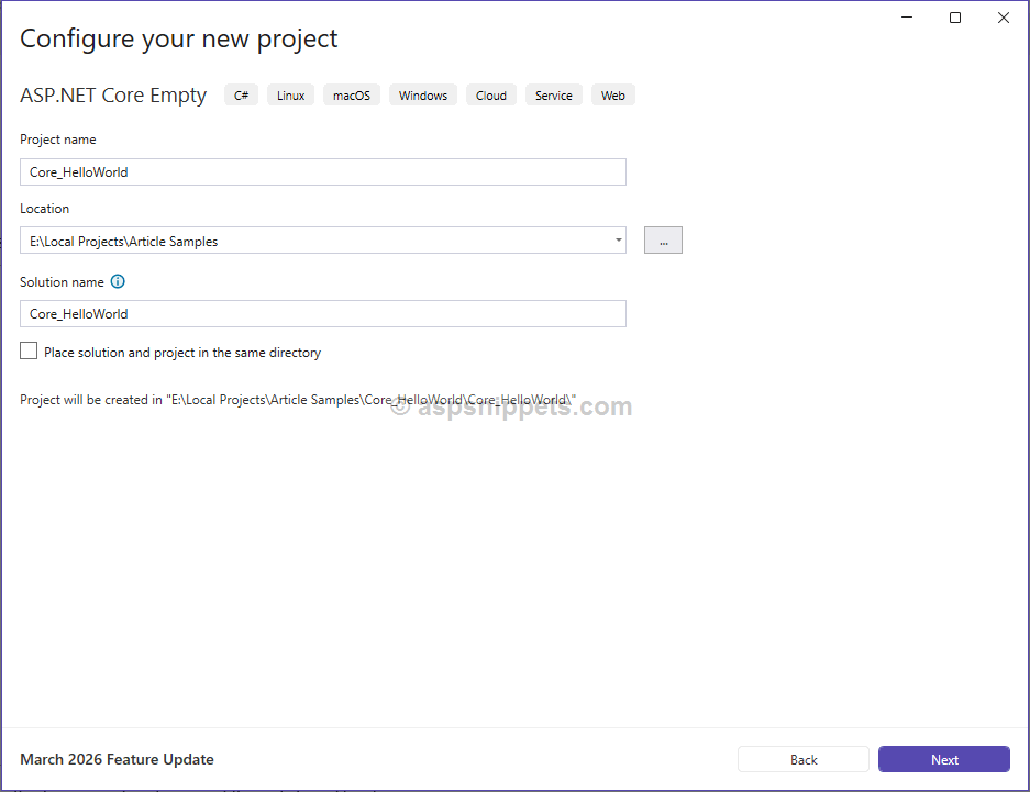 Net Core 10: ASP.Net Razor Pages Hello World Tutorial