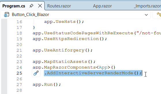 .Net Core 10 Blazor: What is @rendermode InteractiveServer? 