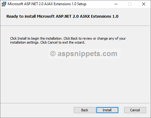 Install and Configure ASP.Net AJAX Extension