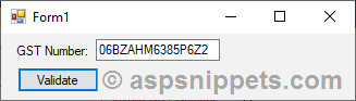 GST (Goods and Services Tax) Number validation in C# and VB.Net