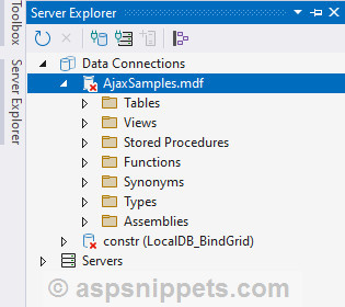 Populate (Bind) GridView using LocalDB in ASP.Net