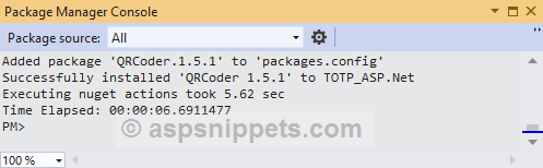 Install QRCoder library using Nuget