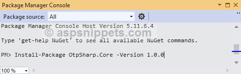 Install OtpSharp.Core library using Nuget