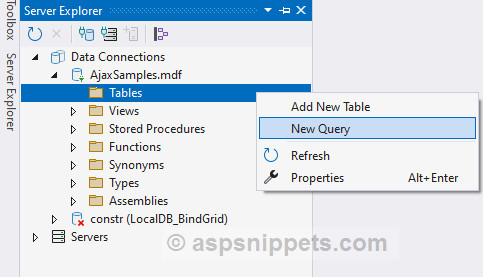 Populate (Bind) GridView using LocalDB in ASP.Net