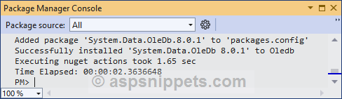 Install System.Data.OleDb Nuget Package