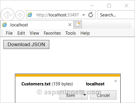 Download JSON object Array as File from Browser using JavaScript