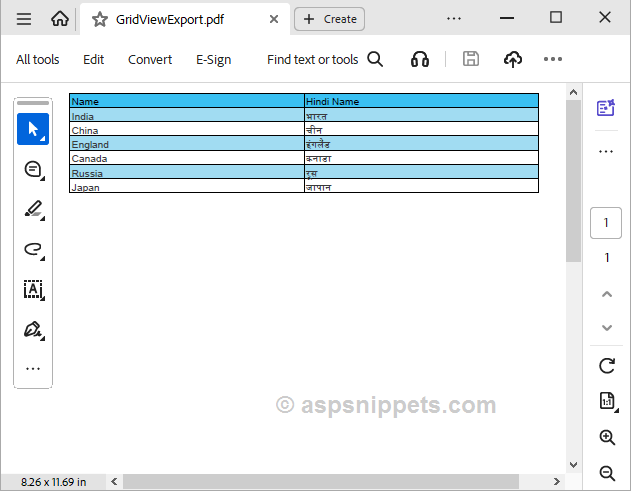 iTextSharp: Export ASP.Net GridView with Devanagari, Hindi or Marathi Characters to PDF