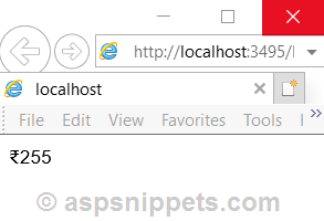 Display Rupee Symbol in TextBox and SPAN in HTML