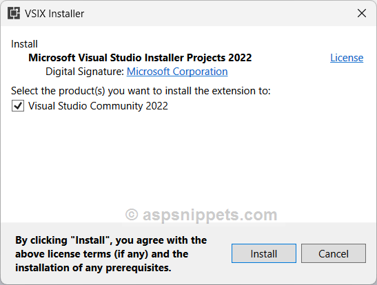 Visual Studio 2022: Add Visual Studio Installer Project Template 