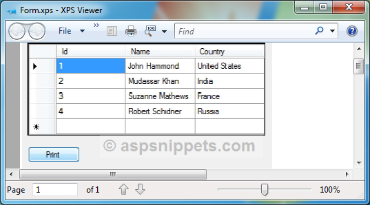 Print contents of Form in Windows Forms (WinForms) Application using C# and VB.Net