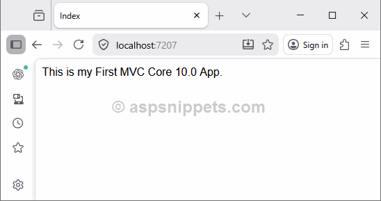 Net Core 10: ASP.Net Core Hello World Tutorial