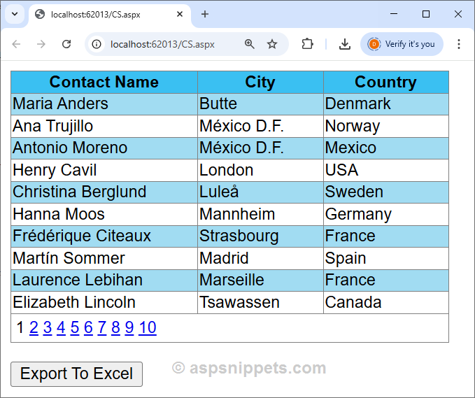 Export GridView ( all pages ) with Paging enabled ( AllowPaging ) to Excel in ASP.Net