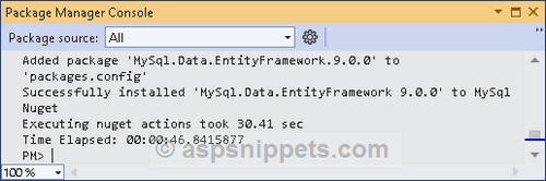 Install MySql.Data.EntityFramework library using Nuget