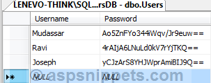 Encrypt and Decrypt Username or Password stored in database in ASP.Net using C# and VB.Net