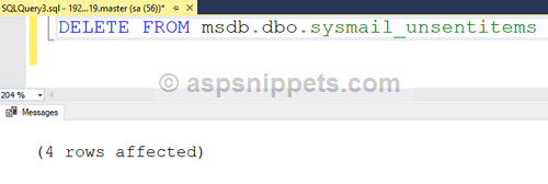 How to clear mail queue in SQL Server