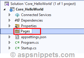ASP.Net Core 3 Razor Pages: Hello World Tutorial with Sample Program example