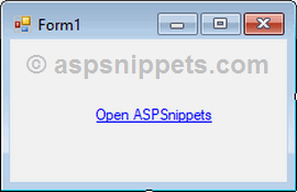 Open browser on link click in Windows Forms using C# and VB.Net