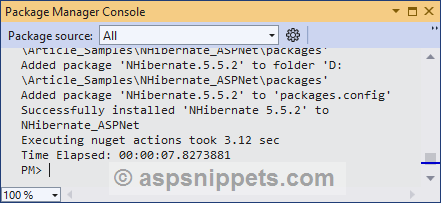 Install NHibernate library using Nuget
