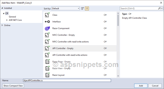 ASP.Net Core: Using AntiForgery Token with jQuery AJAX and Web API