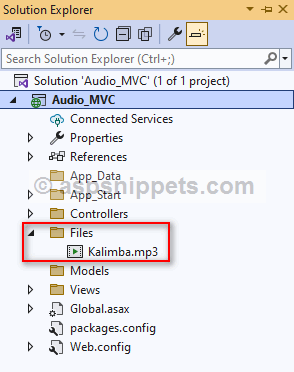 Play Audio file in ASP.Net MVC