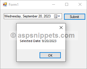 Get only Date from DateTimePicker (Calendar) in Windows Forms with C# and VB.Net
