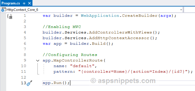 .Net Core 6: Using HttpContext in ASP.Net Core
