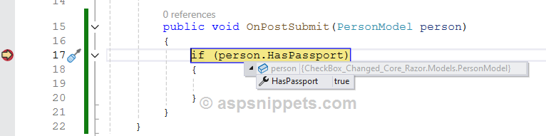 CheckBox Check Changed event in ASP.Net Core Razor Pages