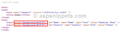 Html.TextBox and Html.TextBoxFor set Style attribute in ASP.Net MVC