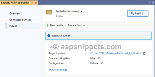 Publish web application in Visual Studio 2022