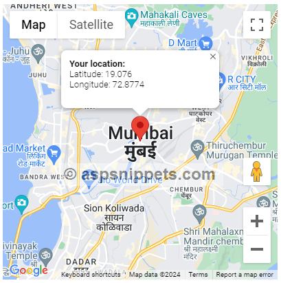 Using Google Maps API in ASP.Net