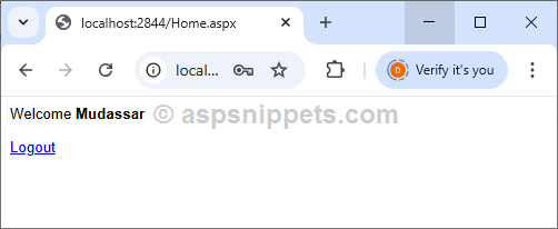 Simple User Login Form example in ASP.Net