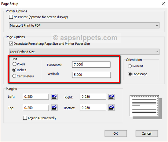 Change Height and Width of Crystal Reports in Visual Studio