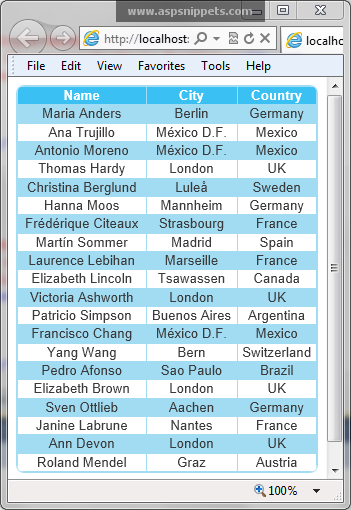 ASP.Net GridView with Rounded Corners using CSS
