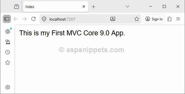 .Net Core 9.0: ASP.Net Core Hello World Tutorial
