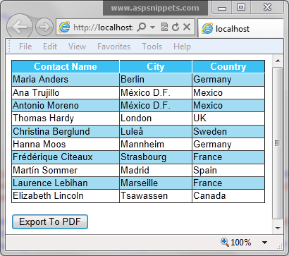 Asp.net To Pdf Pdfsharp Nuget